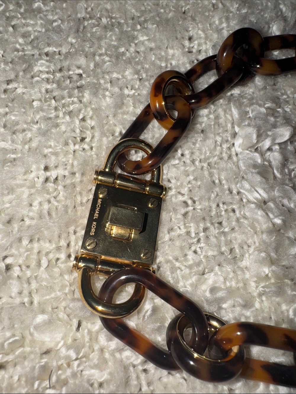 Michael Kors TORTOISE GOLD LONG LINK NECKLACE - Picture 2 of 7